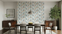 Soft Mosaic Tiles – Blue Mist Wallpaper⁠