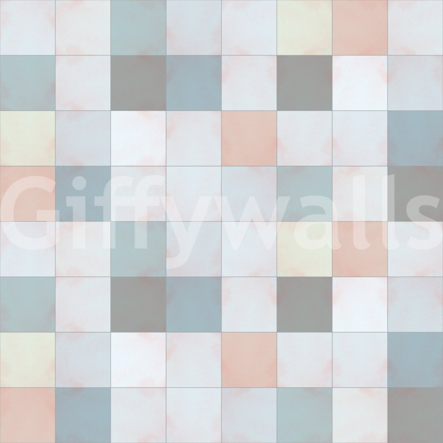 Soft Mosaic Tiles – Blue Mist Wallpaper⁠