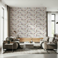 Soft Mosaic Tiles – Blush Beige-GreyBlue Wallpaper⁠