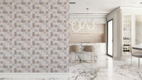 Soft Mosaic Tiles – Blush Beige-GreyBlue Wallpaper⁠