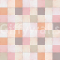 Soft Mosaic Tiles – Peach Glow Wallpaper⁠