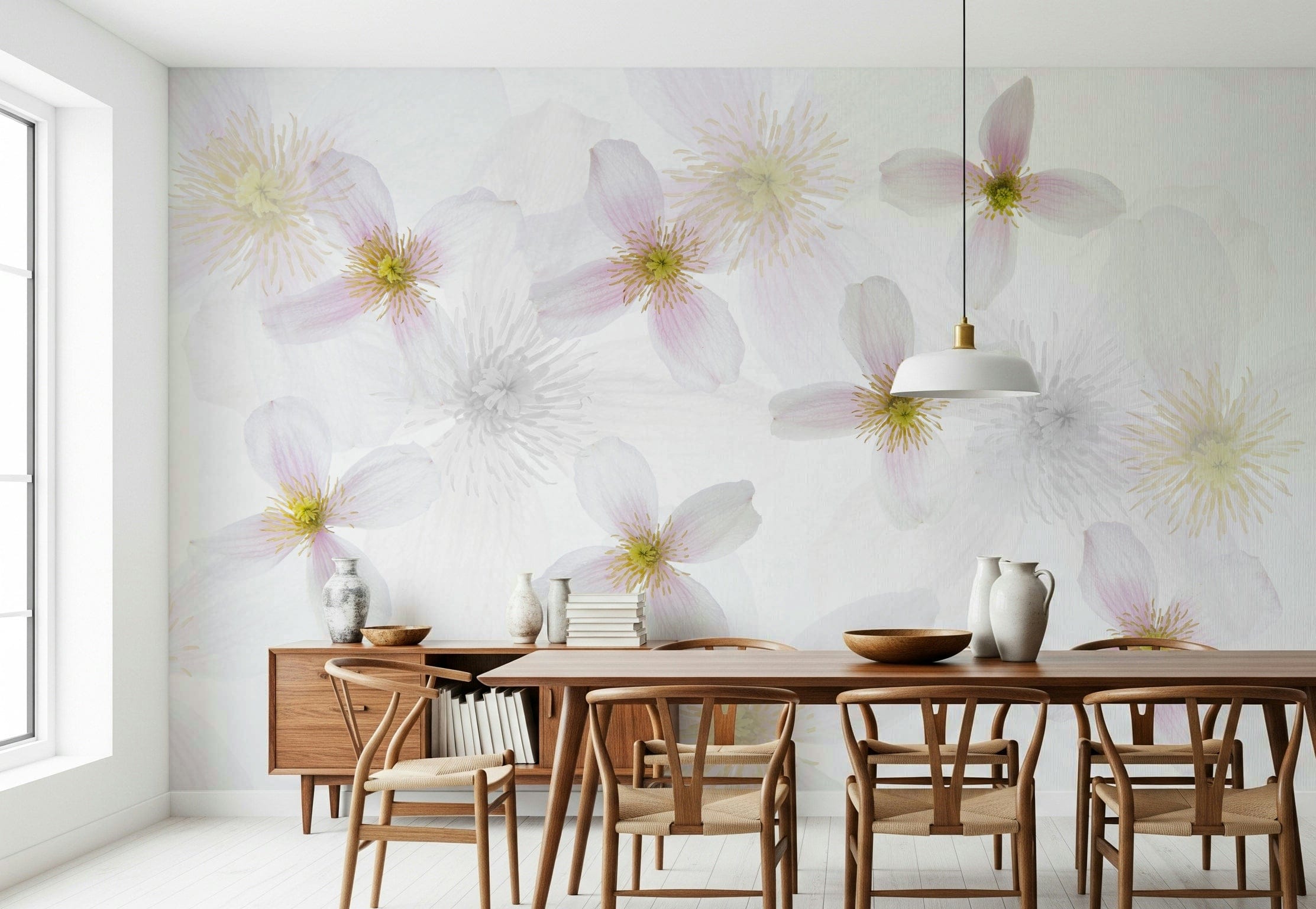 Soft Petals Wall Mural | Delicate Floral Wallpaper Decor