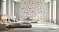 Soft animal-print wallpaper featuring lightly textured leopard-style markings.