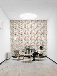 A beautiful painterly floral wallpaper mural for an elegant home.

