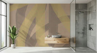 An artistic minimalist form mural for home decor.

