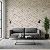 Minimal abstract strokes mural with subtle, soothing textures.