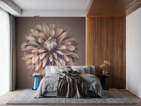 Wildflower Whispers Wall Mural with detailed white blooms and green stems.