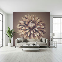 Wildflower Whispers Wall Mural featuring white floral macro photography.
