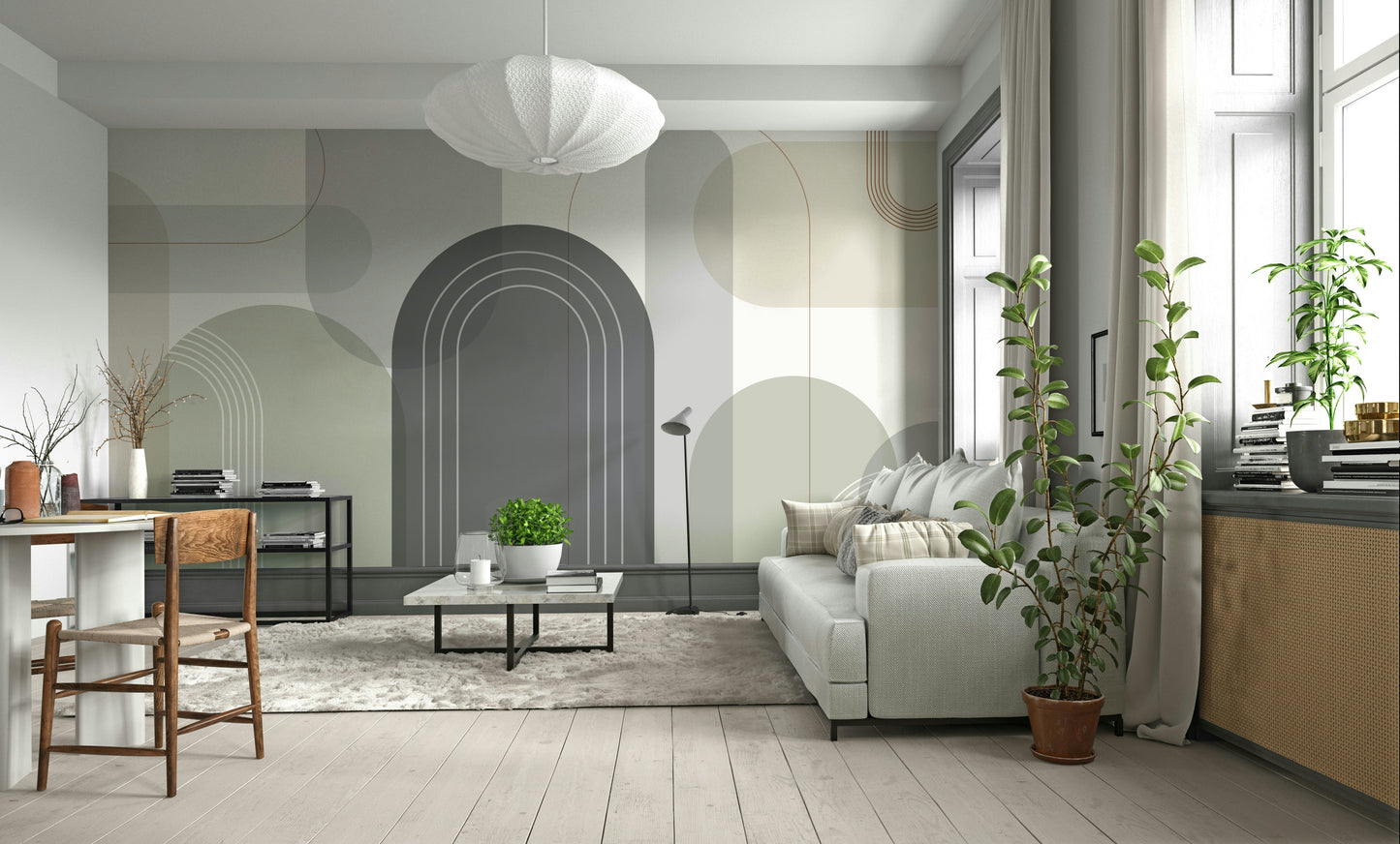 Sophisticated Arches Warm Neutrals Wall Mural