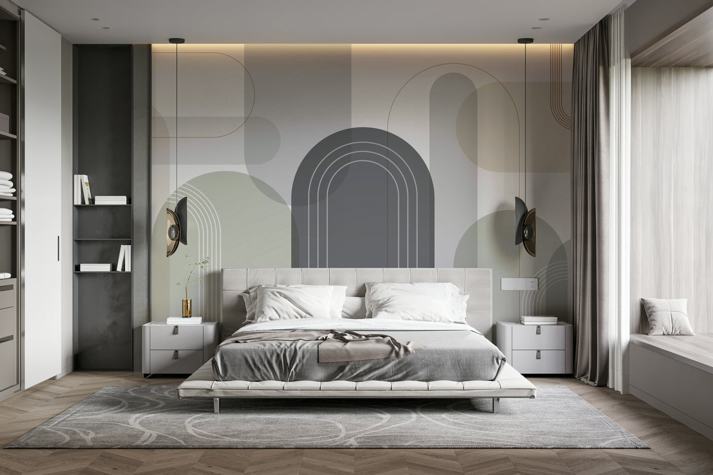 Sophisticated Arches Warm Neutrals Wall Mural