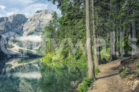 Interior wall mural showing South Tyrol nature landscape and mountain wallpaper clarity
