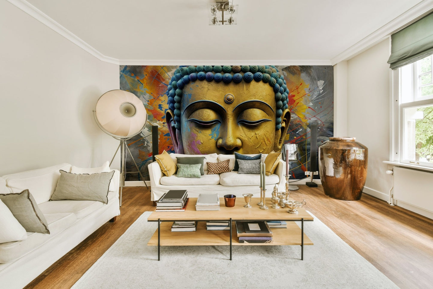 The image has a soft, painted look with a metallic sheen.

