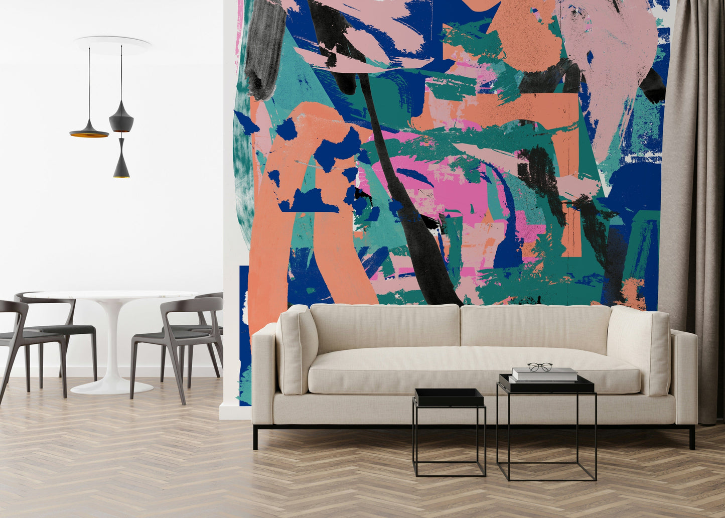 A classic abstract ink wallpaper for walls.

