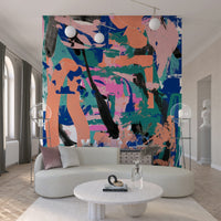 A serene fluid ink wall mural for artistic decor.

