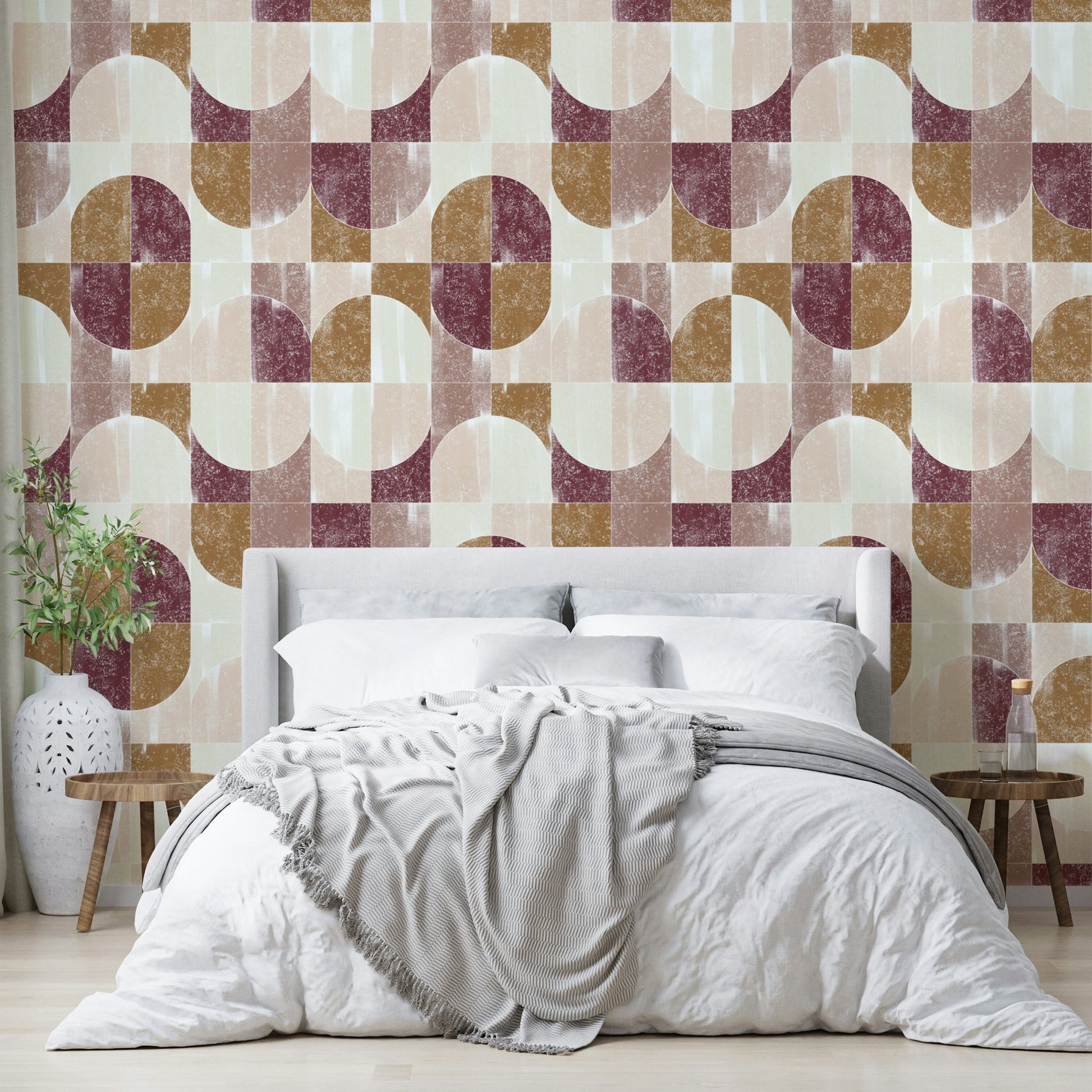 Sponge-painted texture within each tile.

