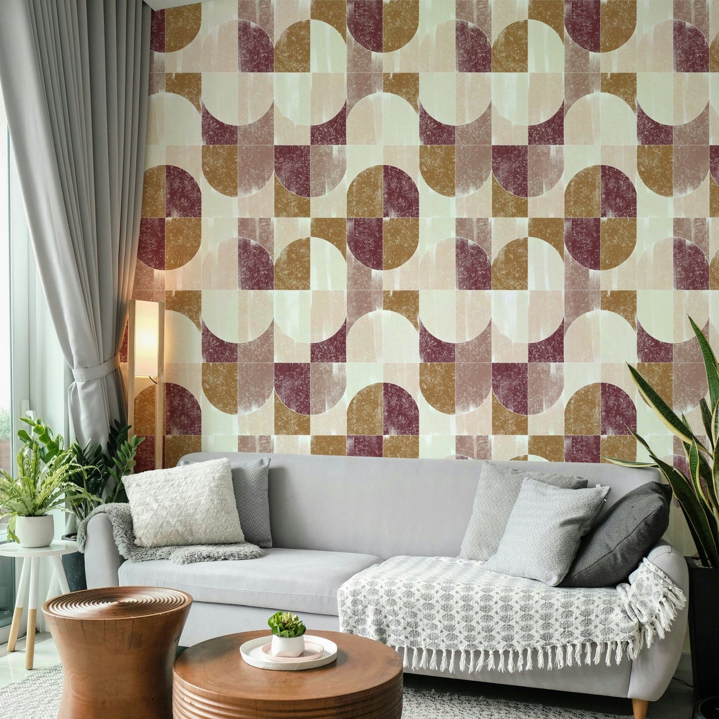 Geometric tile pattern wallpaper.

