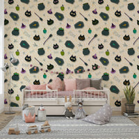 Boo! Halloween Fun Pearl moon mural wallpaper
