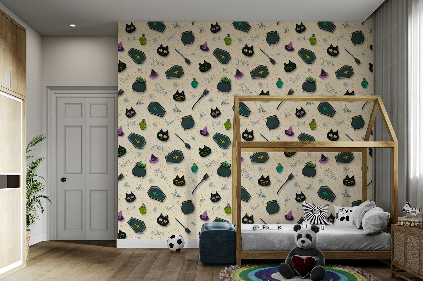 Boo! Halloween Fun Pearl bat wall mural
