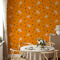 Halloween Haunt Party bat-filled wallpaper for walls
