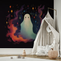 The colors are soft and gentle, with pale blues, yellows, and whites.

