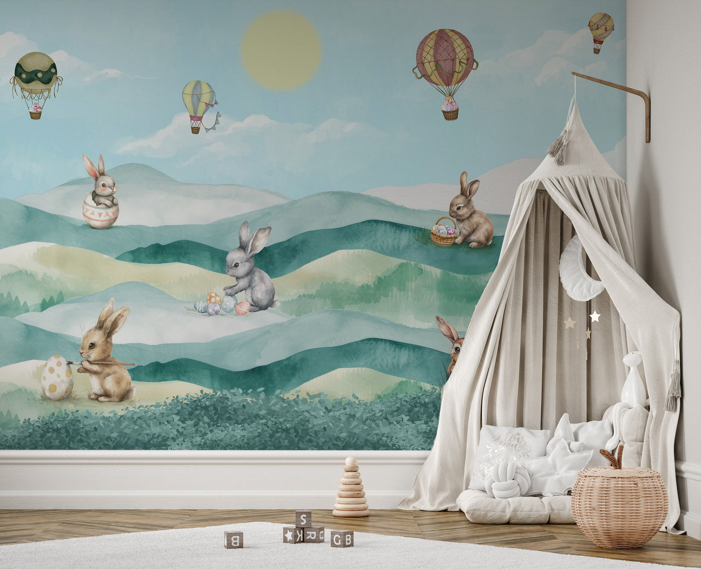 Spring Bunny Easter Egg Wallpaper