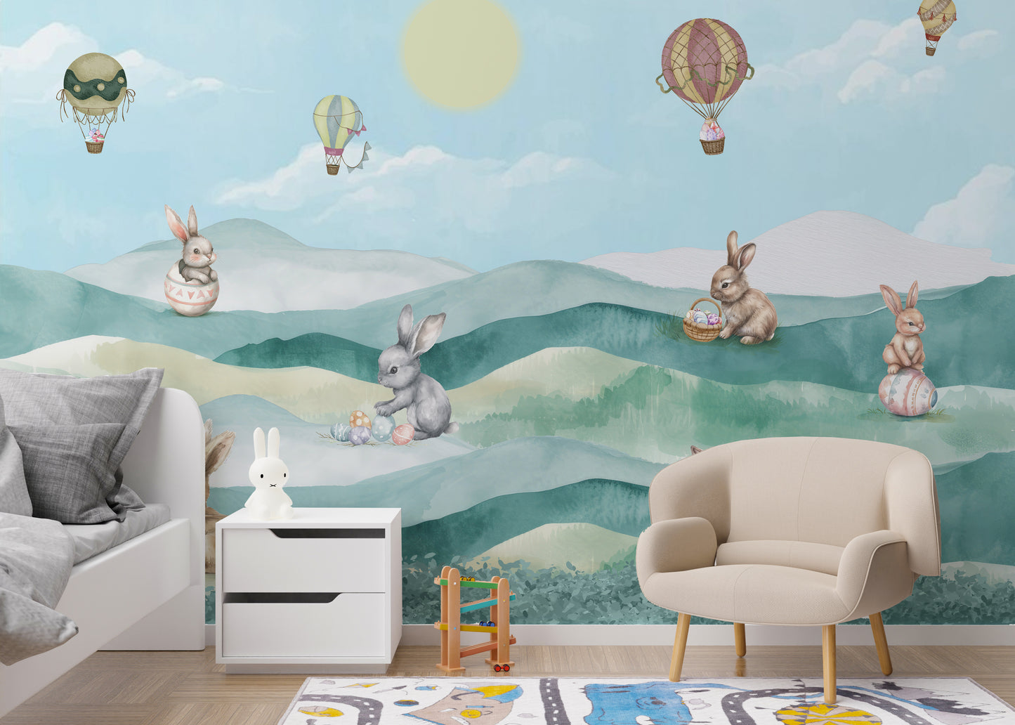 Spring Bunny Easter Egg Wallpaper