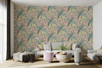 Artistic Spring Elegance wallpaper for serene floral interiors.
