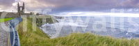 A high-quality print of a tranquil coastline.

