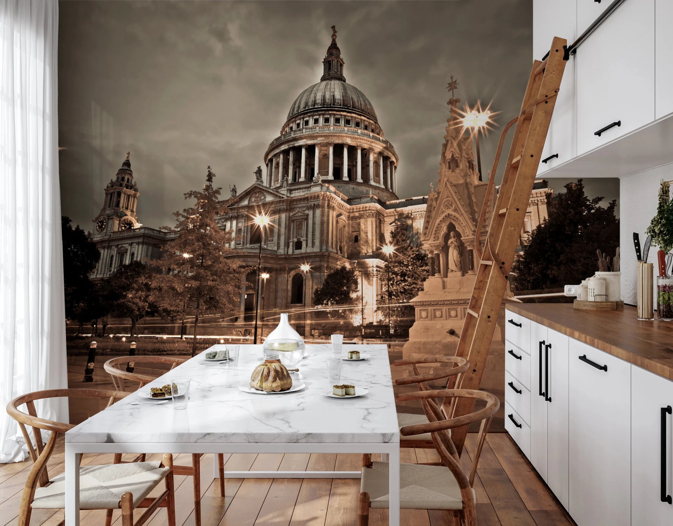 St Pauls Sepia Wall Mural