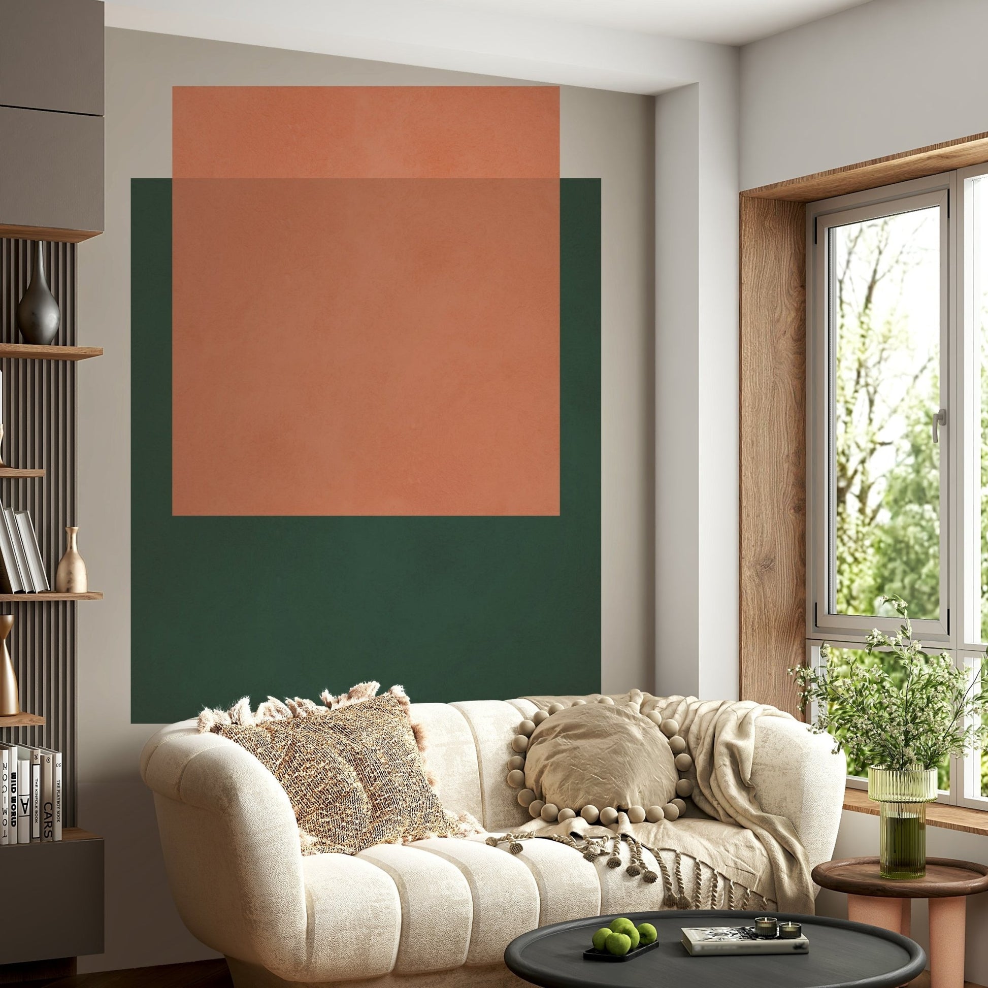 The mural gives a feeling of depth and dimension.

