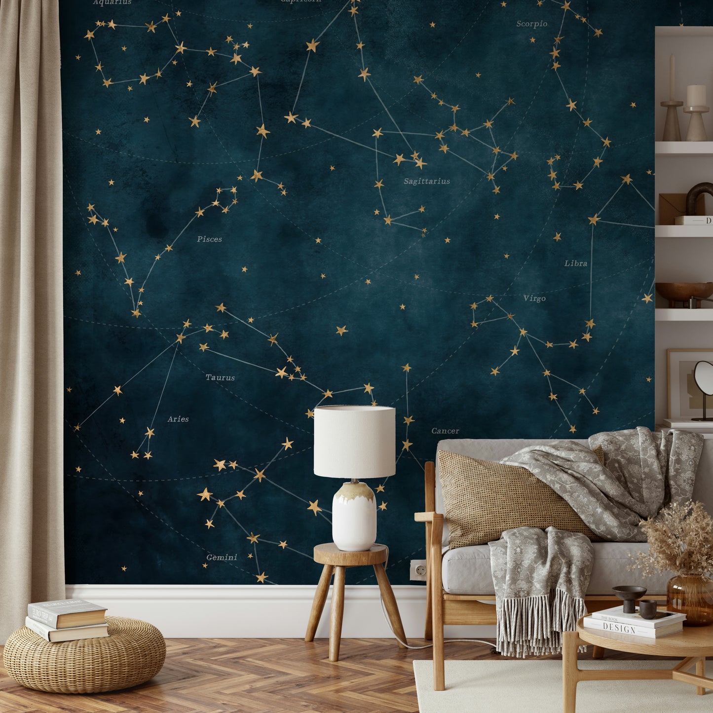 Celestial star map wall mural for astrology enthusiasts.

