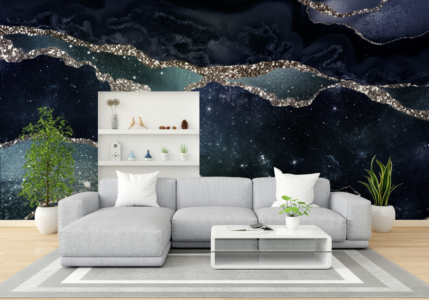 The wallpaper is perfect for an accent wall.

