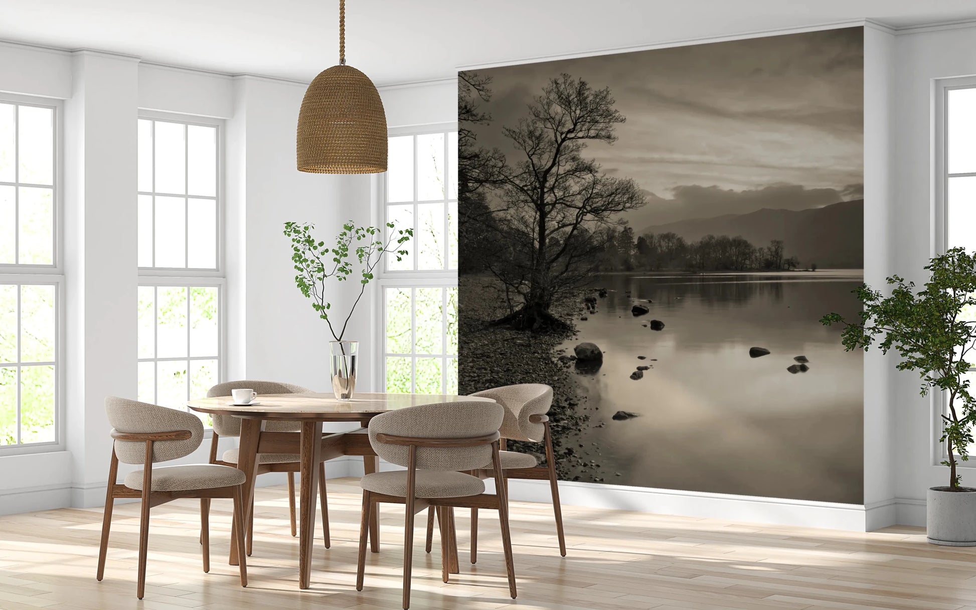 Still Lake at Dusk Wall Mural