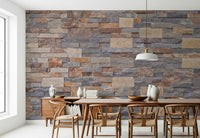 Detailed decorative mural of natural stone surfaces and textures