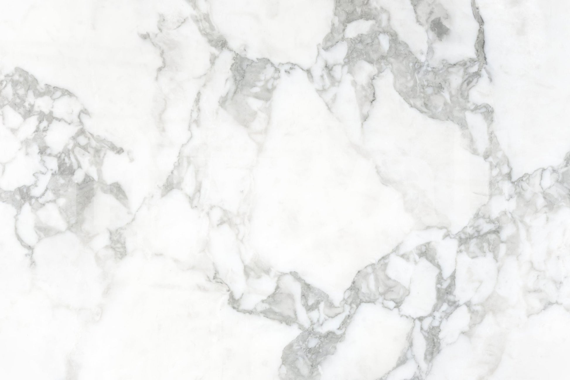 Stone Effect wallpaper mural close-up showing the white and grey veined marble pattern detail