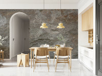 Textured wall mural with subtle stone patterns creating a calm and elegant accent wall.