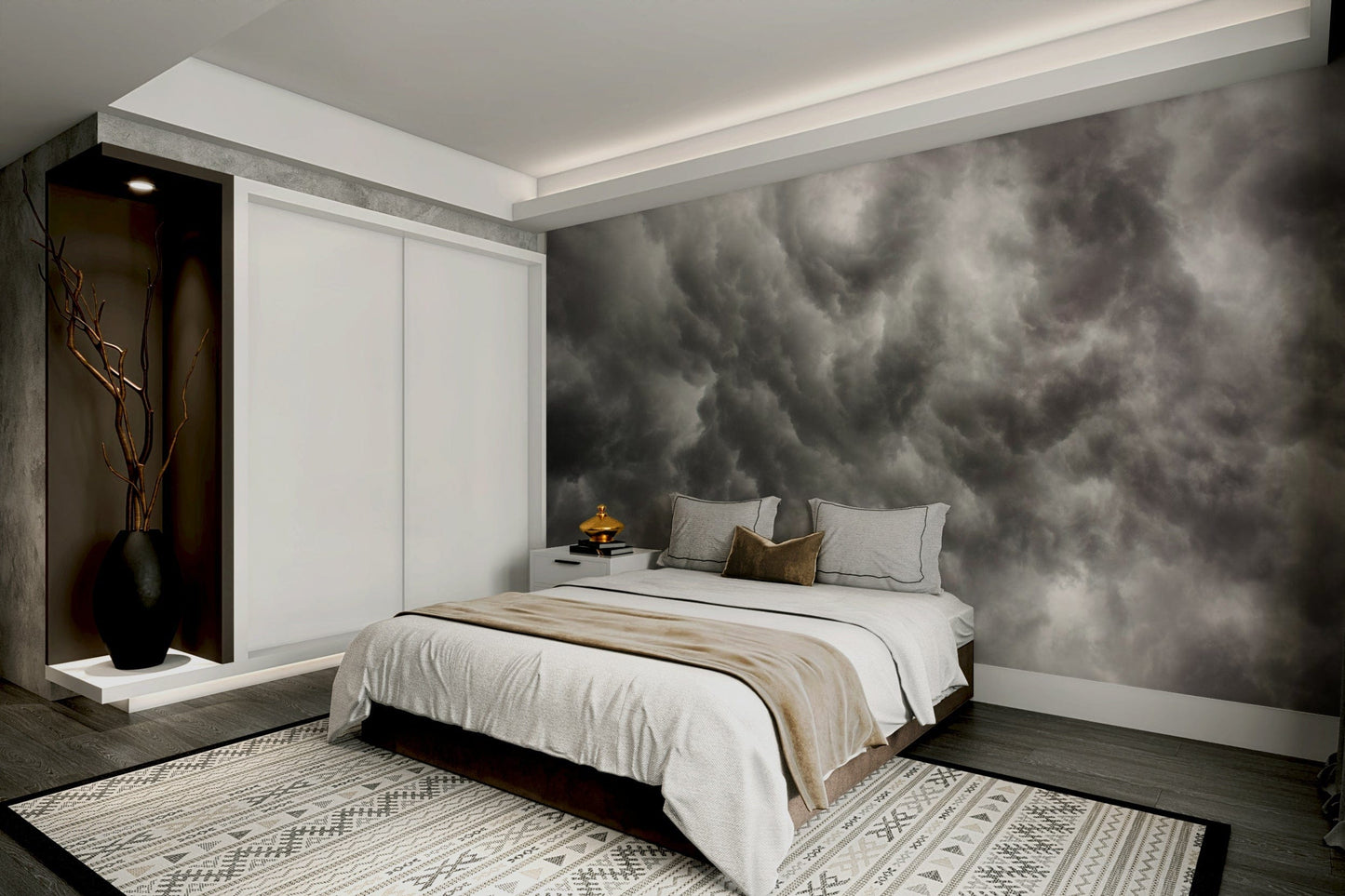 An artistic nature inspired mural for home decor.

