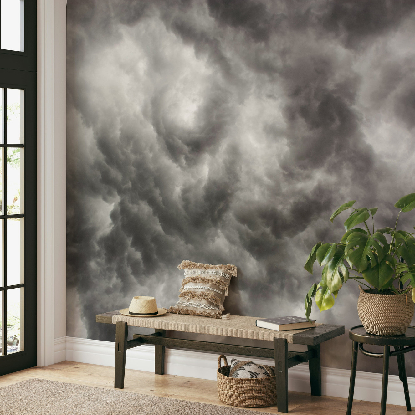 A contemplative stormy scene wallpaper mural for a feature wall.

