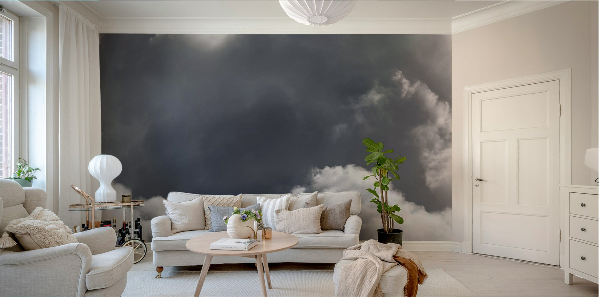 A beautiful serene sky with soft, white clouds.