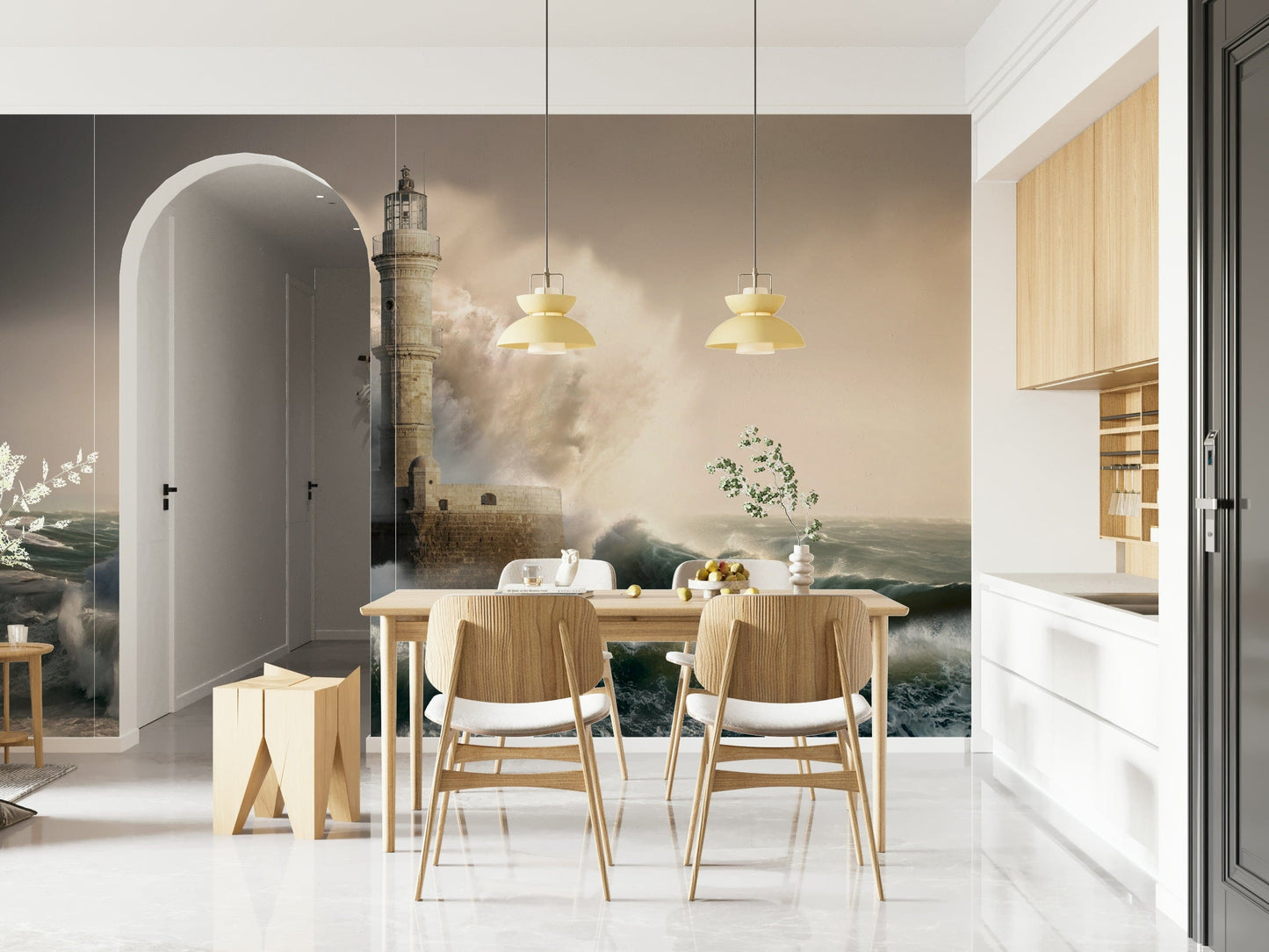 Lighthouse Tempest Wall Mural -2570291