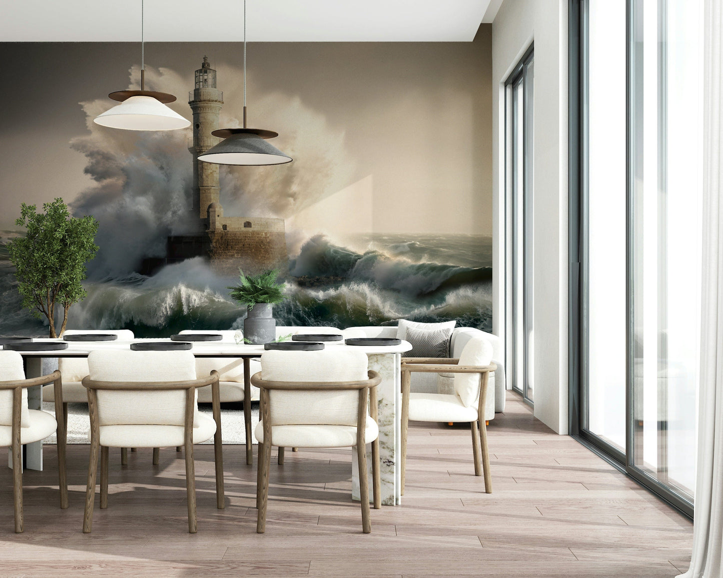 Lighthouse Tempest Wall Mural -2570291