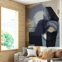 Wall mural featuring bold shapes and soft edges

