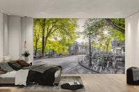 A large-scale cityscape photography print.

