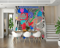 An artistic chaotic form mural for home decor.