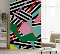 A calming abstract design wallpaper mural that defines a space.


