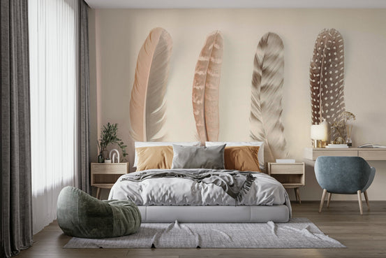 Detailed arrangement of feathers.

