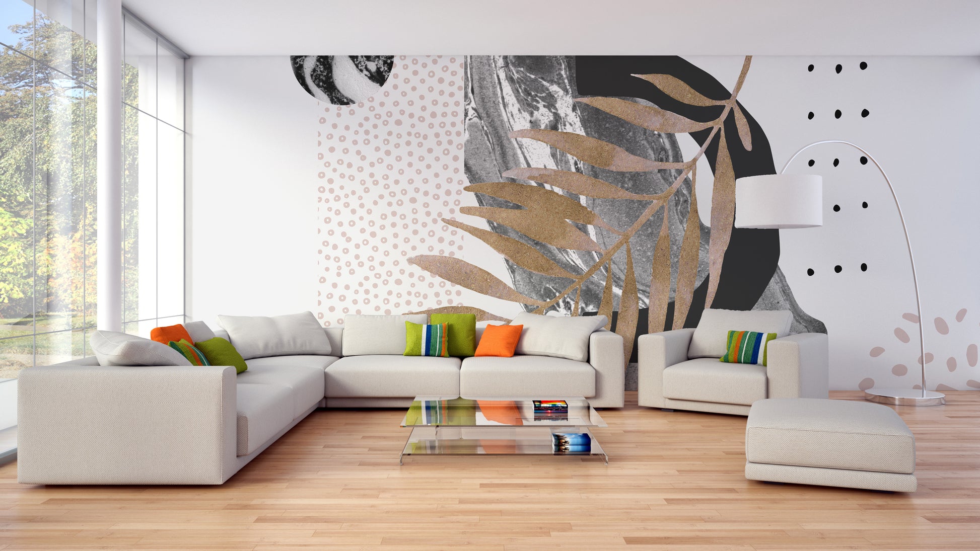 Unique Monochrome Marble Design Wallpaper Mural - Giffywalls