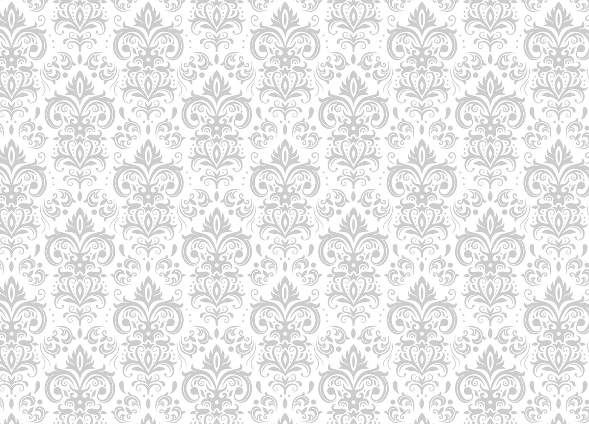 Silver Damask Wallpaper in your room — zoomed