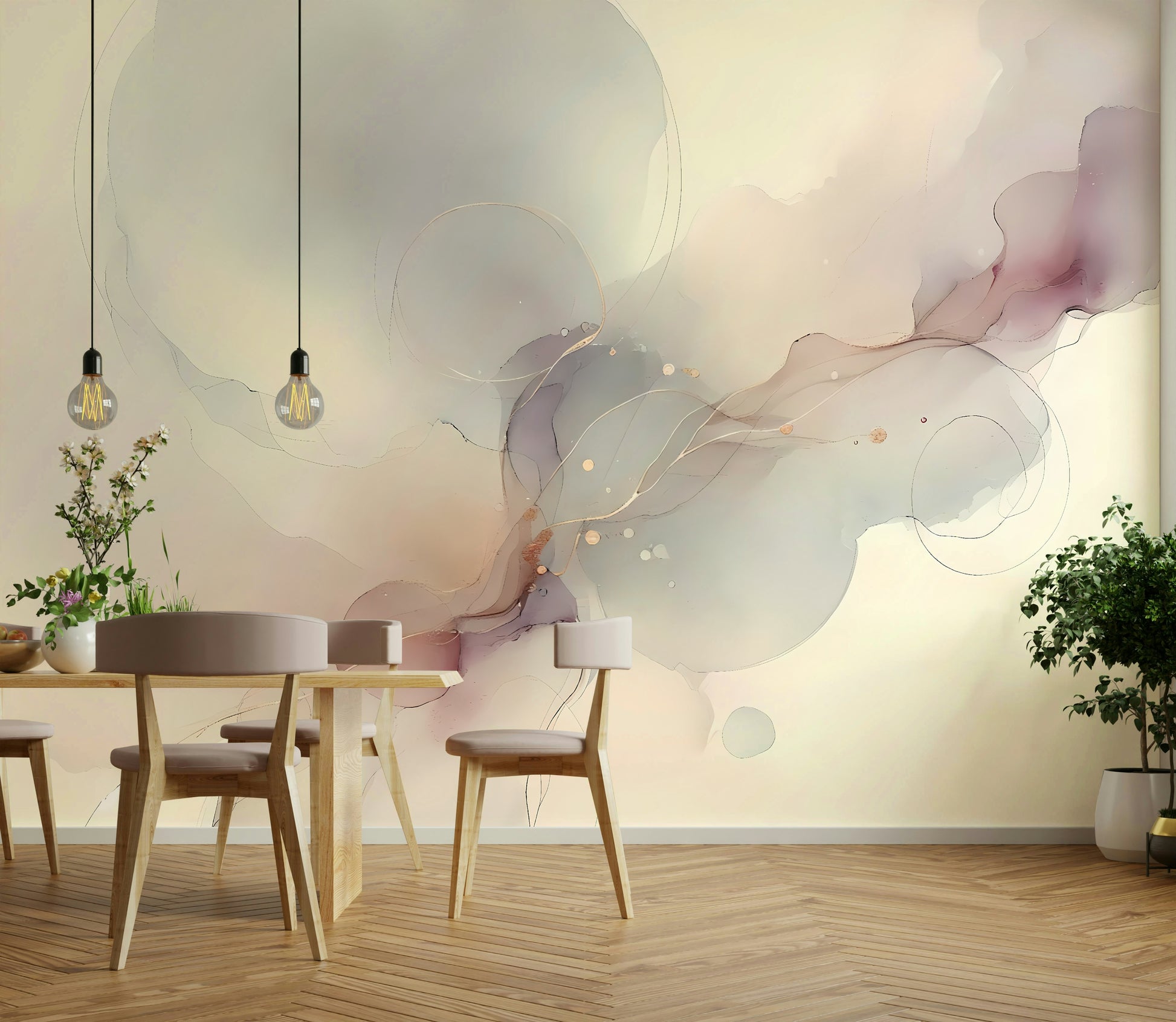 Detailed view of high-quality material used for wall decor murals.