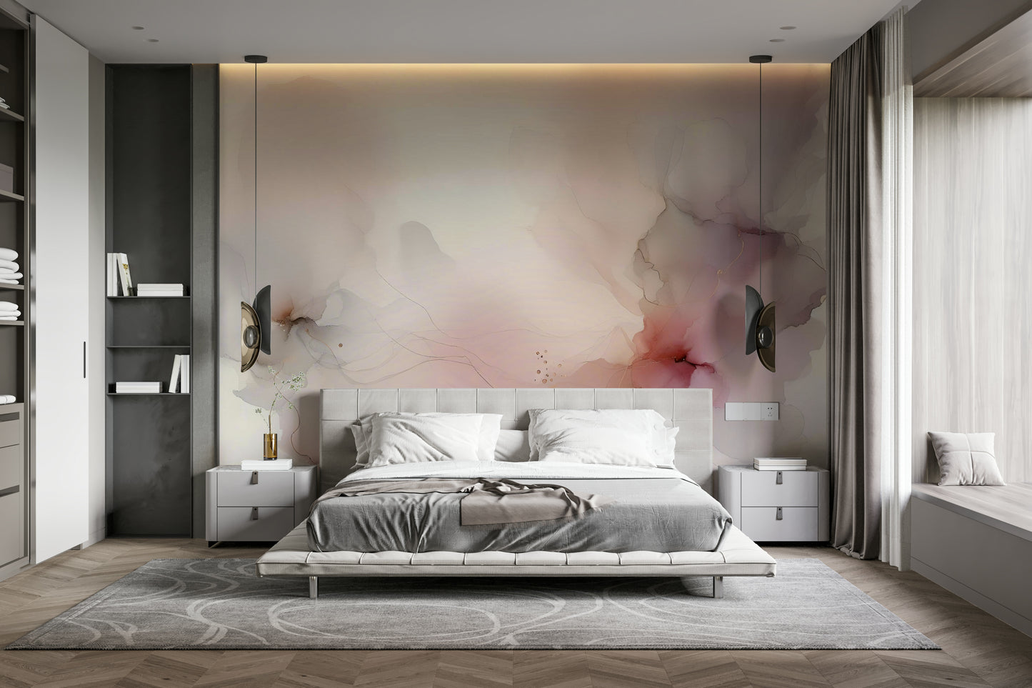 Subtle Serenity Wall Mural creating a peaceful and serene atmosphere in a nursery.